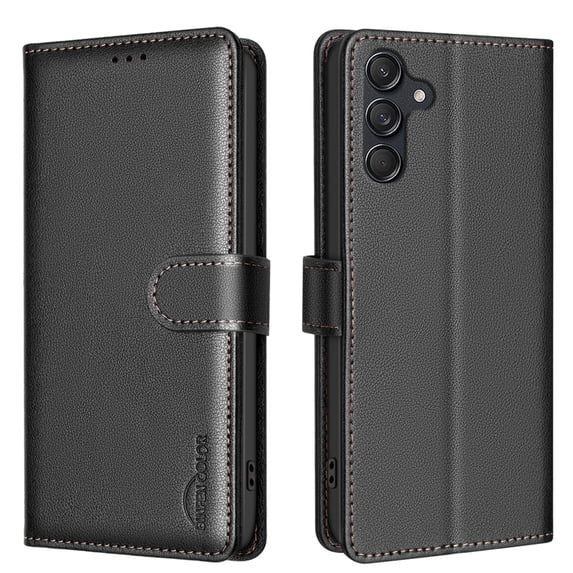 Allytechgroup PU Leather Wallet Case for Samsung Galaxy S22 Plus, Organize and Protect in Style Bumper Shockproof Stand Retro Phone Case for Samsung Galaxy S22 Plus, Black
