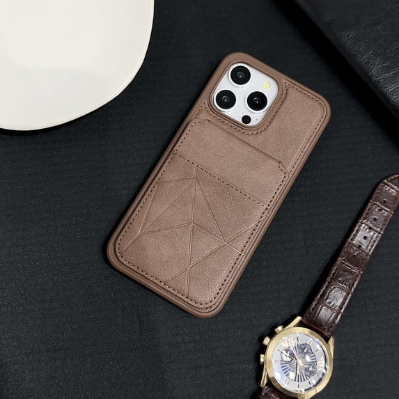 Allytechgroup PU Leather Wallet Phone Case for iPhone 13, RFID Blocking Case with Credit Card Slot Military Grade Drop Protection Shockproof Bumper for Apple iPhone 13, Brown
