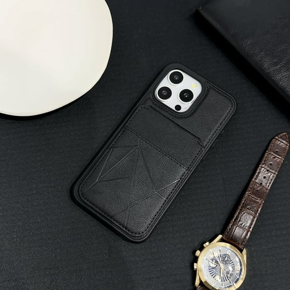 Allytechgroup PU Leather Wallet Phone Case for iPhone 16 Pro, RFID Blocking Case with Credit Card Slot Military Grade Drop Protection Shockproof Bumper for Apple iPhone 16 Pro, Black