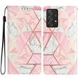 thumbnail image 1 of Allytechgroup Pattern Wallet Flip Case for Samsung Galaxy A53 5G, Premium PU Leather Kickstand Card Slots Cover Case with Wrist Strap Magnetic Clasp Shockproof Anti-Scratch Case, Pink Marble, 1 of 8