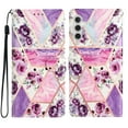 thumbnail image 1 of Allytechgroup Pattern Wallet Flip Case for Samsung Galaxy A54 5G, Premium PU Leather Kickstand Card Slots Cover Case with Wrist Strap Magnetic Clasp Shockproof Anti-Scratch Case, Purple Flower, 1 of 8