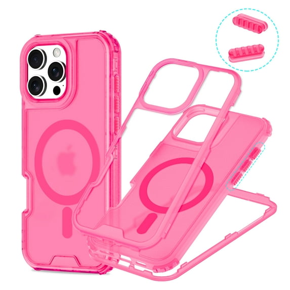 Allytechgroup Phone Case for Apple iPhone 11, Shockproof iPhone 11 Case with Translucent Back Cover, Compatible with MagSafe, Matte TPU + PC iPhone 11 Cover, Pink