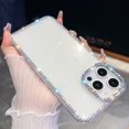 thumbnail image 1 of Allytechgroup Rhinestone Glitter Soft TPU Cover Cell Phone Case for Apple iPhone 13, White, 1 of 7