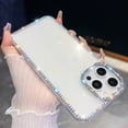 thumbnail image 1 of Allytechgroup Phone Case for Apple iPhone 13 Pro Max, Glitter iPhone 13 Pro Max Cover with Rhinestone, Full Protection, Soft TPU Frame Fashionable & Shockproof iPhone 13 Pro Max Case, White, 1 of 7