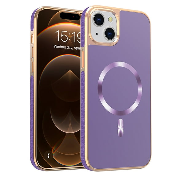 Allytechgroup Phone Case for Apple iPhone 15, Slim Fit Magnetic Back Cover Compatible with Mag-Safe Shockproof & Anti-Scratch iPhone 15 Case Cover for Women Men,Darkpurple