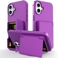 thumbnail image 1 of Allytechgroup Phone Case for Apple iPhone 16 Plus, Shockproof iPhone 16 Plus Case with Credit Card Slots, Hidden Makeup Mirror Stand Anti-Scratch Protection Hard PC iPhone 16 Plus Cover,Darkpurple, 1 of 7