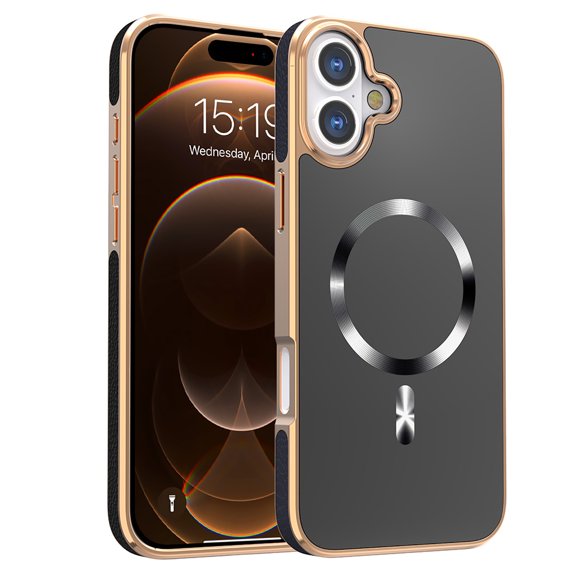 Allytechgroup Phone Case for Apple iPhone 16 Plus, Slim Fit Magnetic Back Cover Compatible with Mag-Safe Shockproof & Anti-Scratch iPhone 16 Plus Case Cover for Women Men,Black