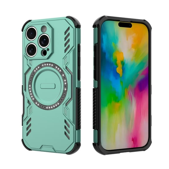 Allytechgroup Phone Case for Apple iPhone 16 Pro Max, Compatible with MagSafe Slim Fit iPhone 16 Pro Max Case with Hybrid TPU PC Cover Camera Lens Protective Shockproof iPhone 16 Pro Max Cover,Green