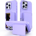 thumbnail image 1 of Allytechgroup Phone Case for Apple iPhone 16 Pro Max, Shockproof iPhone 16 Pro Max Case with Credit Card Slots,Hidden Makeup Mirror Stand Anti-Scratch Protection Hard PC iPhone 16 Pro Max Cover,Purple, 1 of 7