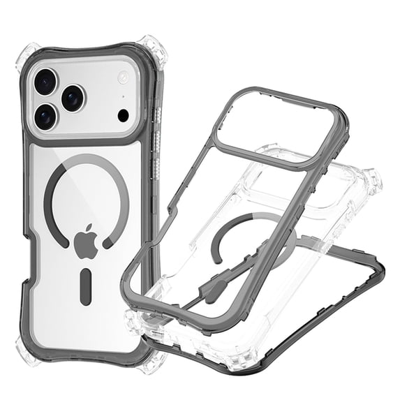 Allytechgroup Phone Case for Apple iPhone 17 Pro, Shockproof Clear iPhone 17 Pro Case with Corner Protection, Hand Wrist Strap Case Compatible with MagSafe iPhone 17 Pro Cover, Black