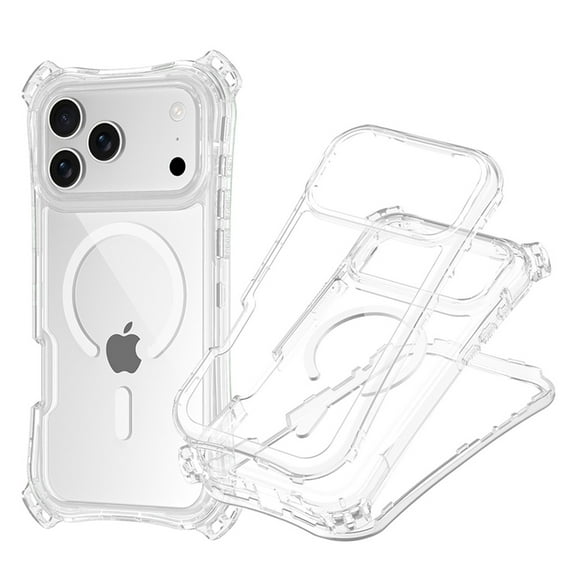 Allytechgroup Phone Case for Apple iPhone 17, Shockproof Clear iPhone 17 Case with Corner Protection, Hand Wrist Strap Case Compatible with MagSafe iPhone 17 Cover, Clear