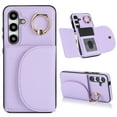 thumbnail image 1 of Allytechgroup Phone Case for Samsung Galaxy S25, PU Leather Galaxy S25 Cover with Card Holder, Rotating Ring Stand PU Leather Shockproof Anti-Scratch Wallet Case for Women Men,Purple, 1 of 7