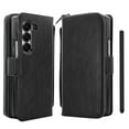 thumbnail image 1 of Allytechgroup Phone Case for Samsung Galaxy Z Fold 4 Multi-Functional Galaxy Z Fold4 Case Cover with Stylus Pen, Card Slots, Zipper Pocket, Handle Design Stand RFID Blocking & Wrist Strap, Black, 1 of 10