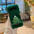 thumbnail image 1 of Allytechgroup Plush Case for Samsung Galaxy Z Flip4, Fluffy Warm Smooth Faux Fur Case with Cute Stylish Christmas Doll, Lightweight Soft TPU Shock-Absorbent Non-Slip Drop Protection Phone Case - Green, 1 of 1