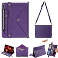 thumbnail image 1 of Allytechgroup Portfolio Carrying Bag Case for Samsung Galaxy Tab S9 FE Plus/ S9+ 12.4", Document Notes Pocket Stand Shoulder Strap Protective Case Cover for Galaxy Tab S9 FE +/ S9+, Purple, 1 of 7