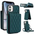 thumbnail image 1 of Allytechgroup Premium Phone Case for Apple iPhone 11, Wallet iPhone 11 Case with Card Holder, Crossbody Strap, Stand Feature, Shockproof PU Leather RFID Blocking Cover,Green, 1 of 8