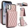 thumbnail image 1 of Allytechgroup Premium Phone Case for Apple iPhone 11, Wallet iPhone 11 Case with Card Holder, Crossbody Strap, Stand Feature, Shockproof PU Leather RFID Blocking Cover,Rosegold, 1 of 8