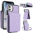 thumbnail image 1 of Allytechgroup Premium Phone Case for Apple iPhone 11, Wallet iPhone 11 Case with Card Holder, Crossbody Strap, Stand Feature, Shockproof PU Leather RFID Blocking Cover,Purple, 1 of 8