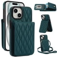 thumbnail image 1 of Allytechgroup Premium Phone Case for Apple iPhone 14 Plus, Wallet iPhone 14 Plus Case with Card Holder, Crossbody Strap, Stand Feature, Shockproof PU Leather RFID Blocking Cover,Green, 1 of 8