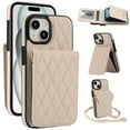 thumbnail image 1 of Allytechgroup Premium Phone Case for Apple iPhone 14, Wallet iPhone 14 Case with Card Holder, Crossbody Strap, Stand Feature, Shockproof PU Leather RFID Blocking Cover,Apricot, 1 of 8