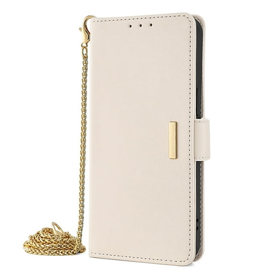 Allytechgroup Premium Wallet Case for Google Pixel 10 /10 Pro, Stylish Phone Case with Card Slots and Metal Shoulder Strap Flip Cover Stand RFID Blocking Slim Case for Women Girls, White