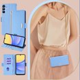 thumbnail image 1 of Allytechgroup Premium Wallet Case for Samsung Galaxy A15 5G, Stylish Phone Case with Card Slots and Metal Shoulder Strap Flip Cover Stand RFID Blocking Slim Case for Women Girls, Blue, 1 of 8