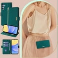 thumbnail image 1 of Allytechgroup Premium Wallet Case for Samsung Galaxy S20 Plus, Stylish Phone Case with Card Slots and Metal Shoulder Strap Flip Cover Stand RFID Blocking Slim Case for Women Girls, Green, 1 of 8