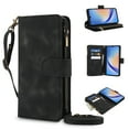 thumbnail image 1 of Allytechgroup Premium Wallet Phone Case for Samsung Galaxy S24, Zipper Pocket Kickstand Crossbody Shoulder Strap Hand Wrist RFID Blocking Shockproof Protective Case for Women Men, Black, 1 of 6