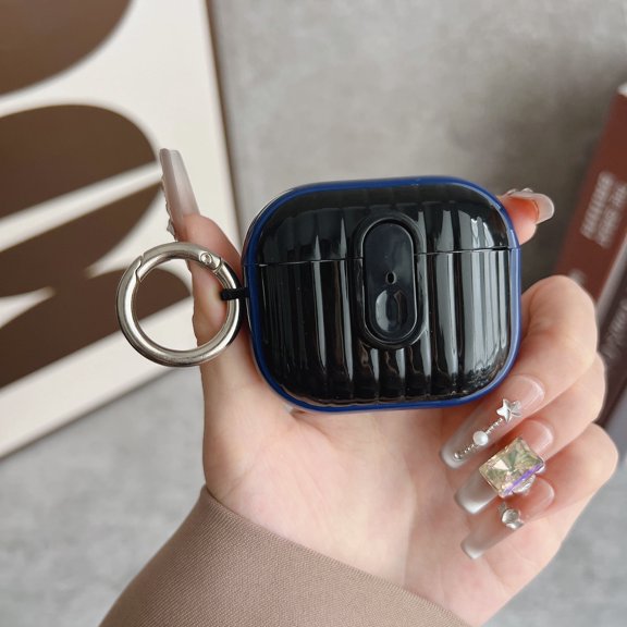 Allytechgroup Shockproof for Women and Girls Key Ring Protective Case for AirPods 1st 2nd Generation, Black