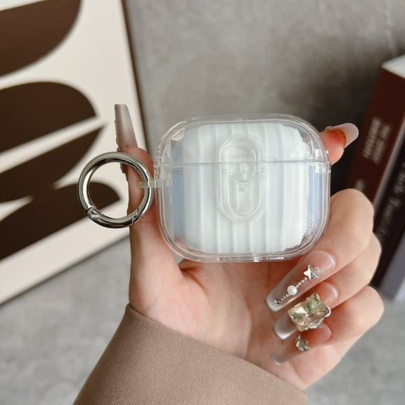 Allytechgroup Protective Case for Apple AirPods 4th Generation 2024, Hard Shell with Keychain Ring, Shockproof Dustproof Portable Protective AirPods 4 Case Cover for Women and Girls