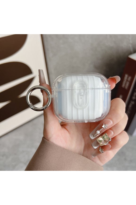 Protective Case for Apple AirPods 4th Generation 2024, Hard Shell with Keychain Ring, Shockproof Dustproof Portable Protective AirPods 4 Case Cover for Women and Girls