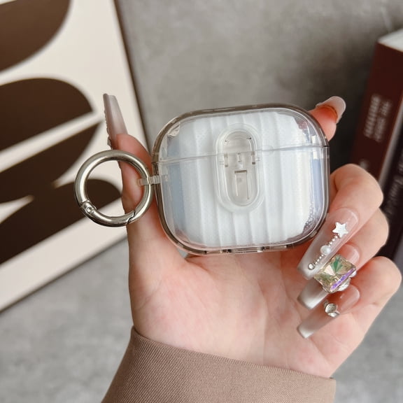 Allytechgroup Protective Case for Apple AirPods 4th Generation 2024, Hard Shell with Keychain Ring, Shockproof Dustproof Portable Protective AirPods 4 Case Cover for Women and Girls