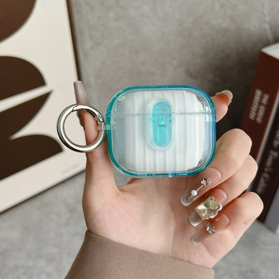 Allytechgroup Protective Case for Apple AirPods 4th Generation 2024, Hard Shell with Keychain Ring, Shockproof Dustproof Portable Protective AirPods 4 Case Cover for Women and Girls