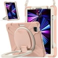 thumbnail image 1 of Allytechgroup Protective Case for Apple iPad 11th 10th Generation 2025 2022 10.9 Inch, Rotating Stand Shoulder Strap Handle Pencil Holder Tablet Case for iPad 10.9" Inch 11th 10th Gen, Pink, 1 of 8