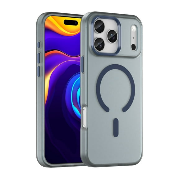 Allytechgroup Protective Case Cover for Apple iPhone 17 Pro Max, PC+TPU Anti-Scratch Shock-Absorbent Anti-Fingerprint Non-Slip Support Wireless Charging Matte Shockproof Magnetic Back Cover, Darkblue