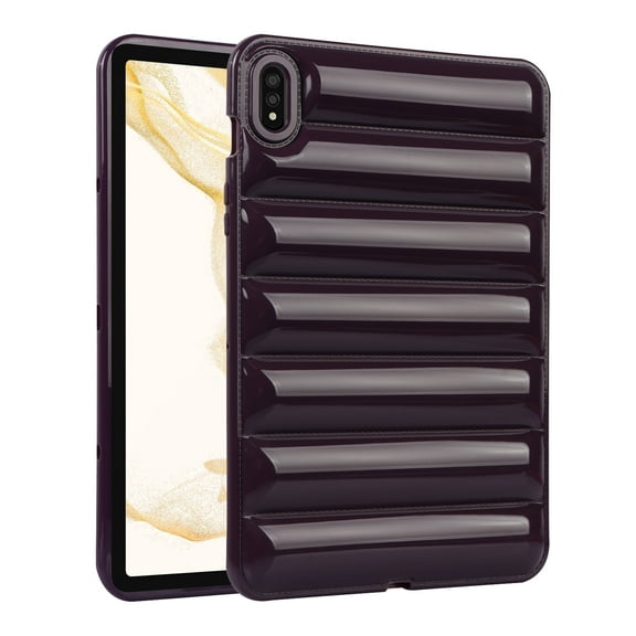 Allytechgroup Protective Case for Samsung Galaxy Tab A9+ 11 Inch , Shockproof Puffy Bumper Cover with Soft Flexible Back, Lightweight Stand Case for Women & Kids, Purple