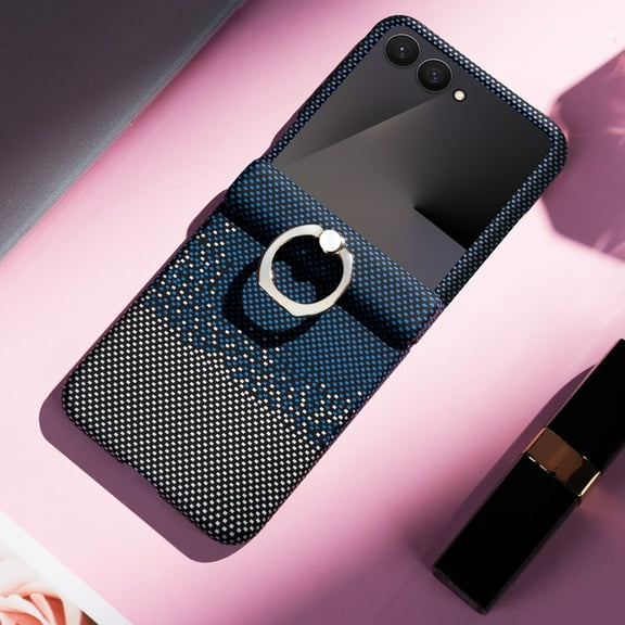 Allytechgroup Protective Case for Samsung Galaxy Z Flip 7 with Screen Protection, Hard PC Back Cover Lightweight Shockproof Anti-Scratch Design Wireless Charging Compatible Non-Slip Bumper, Blue