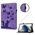 thumbnail image 1 of Allytechgroup Protective iPad Air 11 Case 2024 - Slim Fit Shockproof and Drop Protective Flip Case Cover - Kickstand, Cat and Butterfly Embossed Design for Apple iPad Air 11 Inch 2024, Purple, 1 of 1