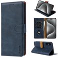 thumbnail image 1 of Allytechgroup RFID Blocking Leather Wallet Cell Phone Case with Card Holders for iPhone XS Max, Blue, 1 of 7