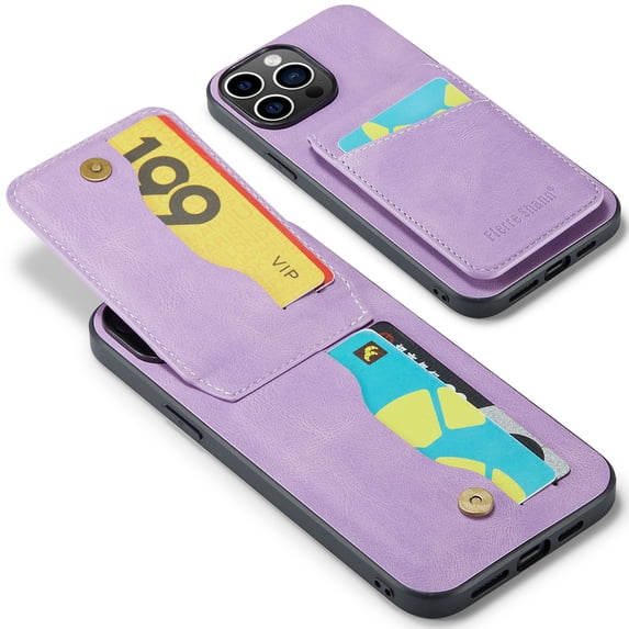 Allytechgroup Retro Wallet Case for Apple iPhone 14 Pro Max, RFID Blocking Cards Holder Kickstand Bumper Shockproof Anti-Scratch Premium PU Leather TPU Back Cover for Women Men, Purple