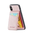 thumbnail image 1 of Allytechgroup Retro Wallet Case for Apple iPhone XS/X, RFID Blocking Cards Holder Kickstand Bumper Shockproof Anti-Scratch Premium PU Leather TPU Back Cover for Women Men, Pink, 1 of 8