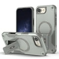 thumbnail image 1 of Allytechgroup Rugged Back Case for iPhone 16e, Compatible with MagSafe Full Body Protection Soft TPU Bumper Shockproof Anti-Scratch Magnetic Case with Kickstand for iPhone 16e, Grey, 1 of 7