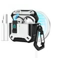 thumbnail image 1 of Allytechgroup Rugged Case for Apple AirPods 4th Gen 2024, with Cleaner Kit & Keychain Phone Stand Design Shockproof Bumper Wireless Charging Support Cover Case for Apple AirPods 4 2024, White, 1 of 8