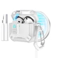 thumbnail image 1 of Allytechgroup Rugged Case for Apple Airpods Pro 1st/2nd Gen 2022/2019, with Cleaner Kit & Keychain Phone Stand Design Shockproof Bumper Wireless Charging Support Cover Case for Airpods Pro,Whitewhite, 1 of 7