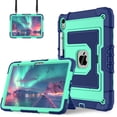 thumbnail image 1 of Allytechgroup Rugged Case for Apple iPad (A16) 11th Generation 11" 2025 & iPad 10th Generation 10.9" 2022, Heavy Duty Tablet Case with Kickstand, Pencil Holder & Detachable Shoulder Strap,Black+Green, 1 of 7