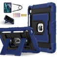 thumbnail image 1 of Allytechgroup Rugged Case for Apple iPad (A16) 11th Generation 11" 2025 & iPad 10th Generation 10.9" 2022, Heavy Duty Tablet Case with Kickstand, Pencil Holder & Detachable Shoulder Strap,Navy+Black, 1 of 8