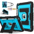 thumbnail image 1 of Allytechgroup Rugged Case for Apple iPad Mini 7th Gen / iPad Mini 6th Gen 8.3 Inch, Heavy Duty Protective Tablet Case with Kickstand, Pencil Holder & Detachable Shoulder Strap, Black+Blue, 1 of 8