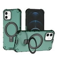 thumbnail image 1 of Allytechgroup Rugged Case for Apple iPhone 12/ iPhone 12 Pro, Ring Holder Kickstand [Camera Lens Protective] Bumper Anti-Scratch Hybrid Shockproof Phone Case for Women Men,Green, 1 of 9