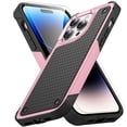 thumbnail image 1 of Allytechgroup Rugged Case for Apple iPhone 14 Pro Max with 1 Pack Screen Protector, Military Grade Protective Anti-Slip Bumper Drop Proof Dual Layers TPU PC Back Case Cover for iPhone 14 Pro Max, Pink, 1 of 2