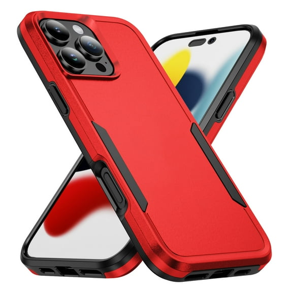 Allytechgroup Rugged Case for Apple iPhone 16 Pro, Hybrid TPU PC Back Cover Drop Proof Anti-Scratch Bumper Camera Lens Protective Phone Case Cover for Apple iPhone 16 Pro, Red+Black